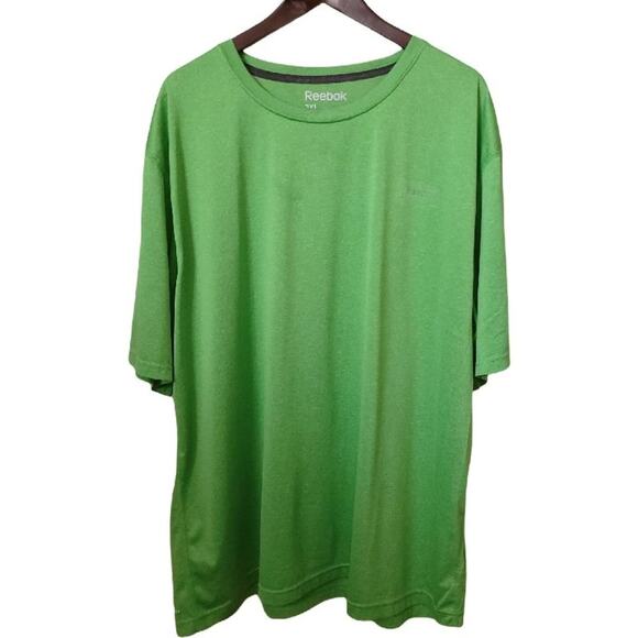 Reebok Heathered Green Short Sleeve Athletic Performance Shirt - Picture 1 of 13
